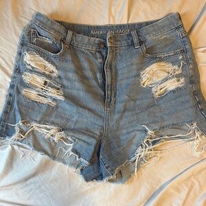 American Eagle Outfitters Distressed Blue Jean Shorts